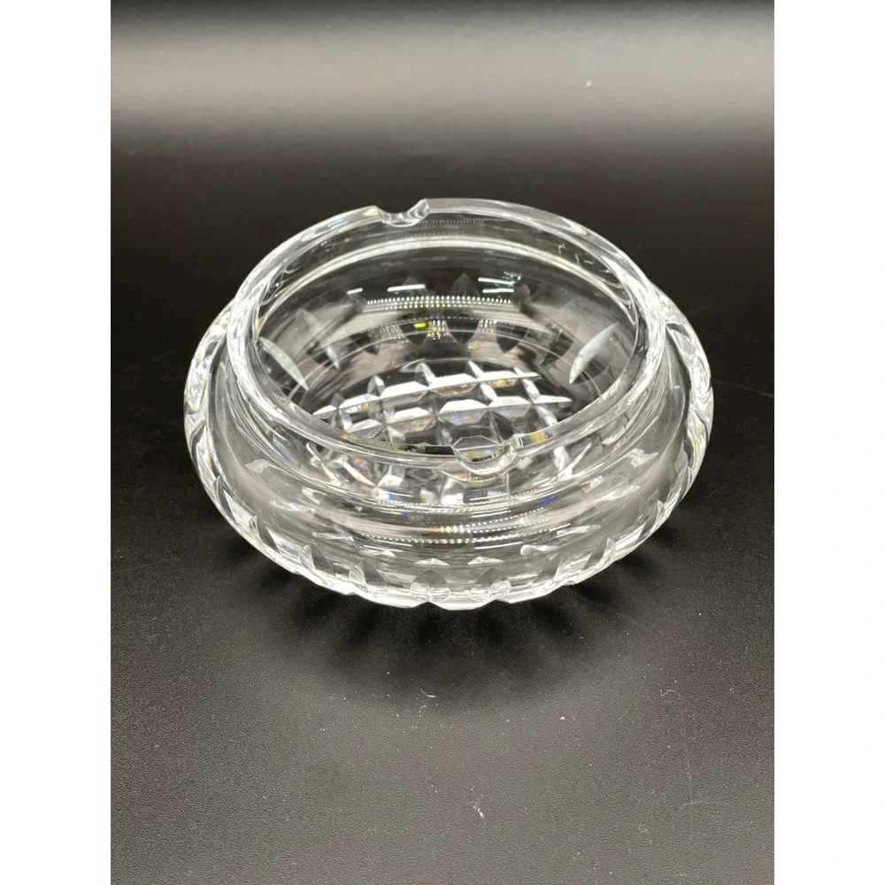 Waterford Crystal Cut Glass Round Ashtray Clear Vintage Heavy 4.5 Inch
